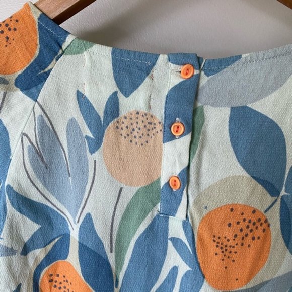 WHITE Stuff peach retro boho design short sleeve top - Picture 4 of 10